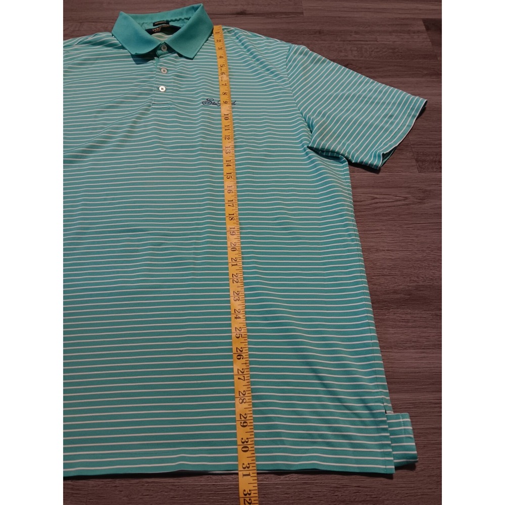 Polo Ralph Lauren Golf Men's Teal White Striped Performance Sea Island Shirt XL - Picture 4 of 7